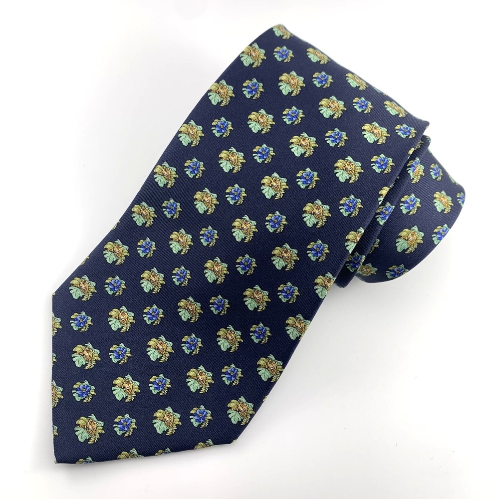 Salvatora Ferragamo‎ Mens Tie Black with Foulard Floral Design Silk Neckwear